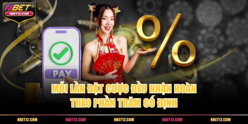 Mỗi lần đặt cược đều nhận hoàn theo phần trăm cố định